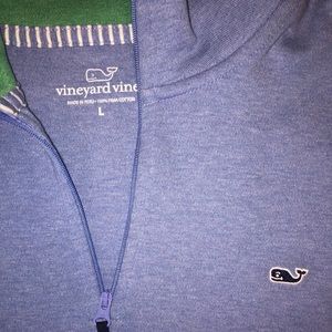 Light blue, men’s vineyard vines zip up sweater
